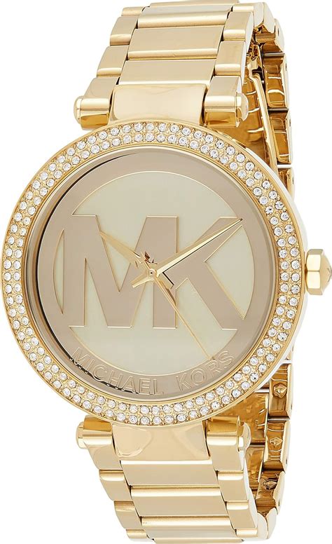 michael kors womens parker watch bands chocolate gold|parker gold tone watch.